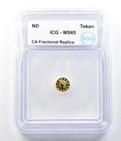 ND California Fractional Gold Token 1/4 Dollar Liberty Head MS65 ICG *3521