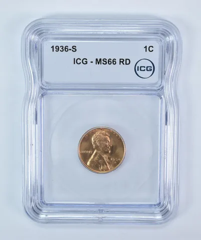 1936-S Lincoln Wheat Cent MS66 RD ICG