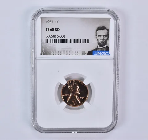 1951 Lincoln Wheat Cent PF68 RD NGC Special Label