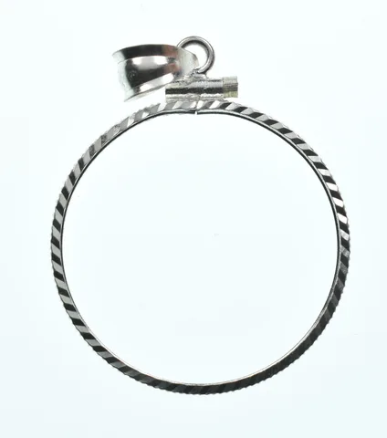 Sterling Silver 26 MM Susan B Anthony $1 Coin Bezel Pendant Frame Edge *2331
