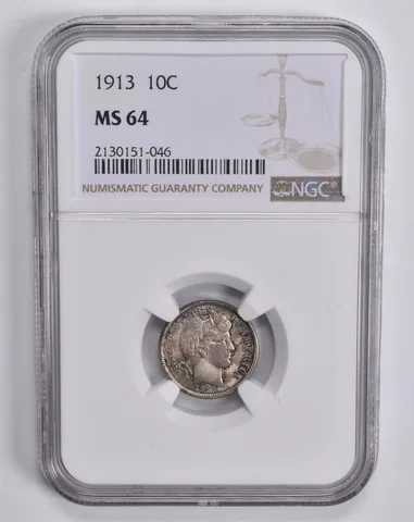 MS64 1913 Barber Dime NGC *5622