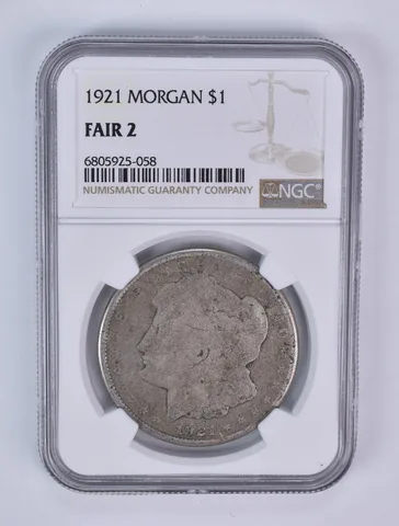 1921 Morgan Silver Dollar Fair 2 NGC Lowball