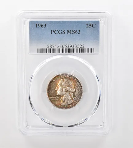 1963 Washington Quarter MS63 PCGS Beautiful Tone *0941