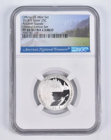 2018-S Silver PF69 ANT Apostle Islands Quarter Limited Edition NGC