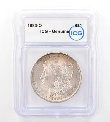 1883-O Morgan Silver Dollar Genuine ICG Beautiful Tone *7370