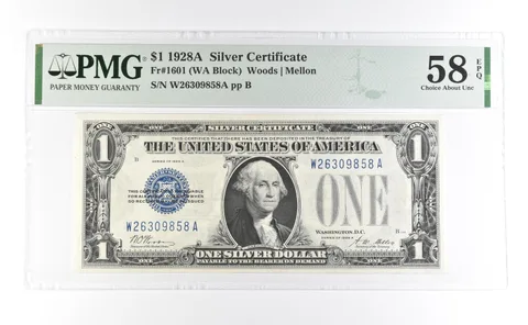1928 A $1 Silver Certificate Fr#1601 Choice About Unc 58 EPQ PMG a6980