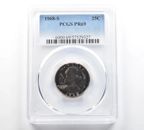 1968-S Washington Quarter PR69 PCGS Blue Label
