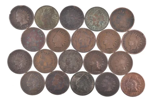 Lot 20 1800's 1890-1899 Indian Head Penny Cents US Coin Collection 2/5 Roll *519