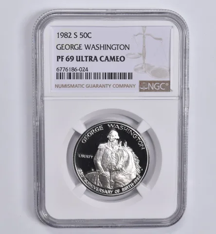 1982-S George Washington Commemorative Half Dollar PF69 NGC Brown Lbl