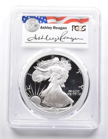 PR69 DCAM 1989-S American Silver Eagle Legacy Ashley Reagan Signed PCGS a6454