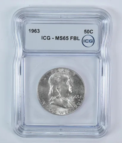 1963 Franklin Half Dollar MS65 FBL ICG