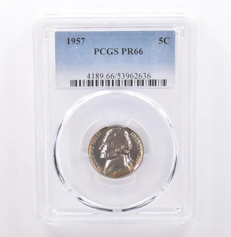 1957 Jefferson Nickel PR66 PCGS Beautiful Tone *9264