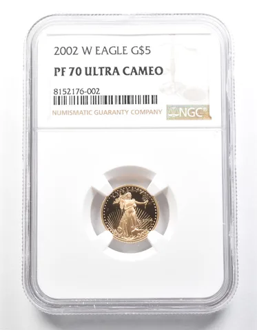 2002-W $5 American Gold Eagle 1/10 Oz Gold PF70 UCAM NGC