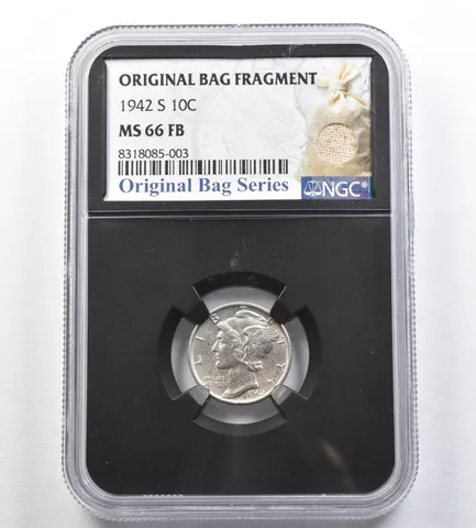 1942-S Mercury Dime Original Bag Fragment MS66 FB NGC *0416