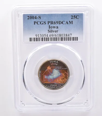 2004-S Washington State Quarter Iowa Silver PR69 DCAM PCGS Beautiful Tone *8746