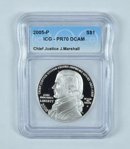 2005-P John Marshall Commemorative Silver Dollar PR70 DCAM ICG