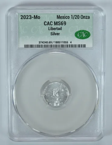 2023 Mo Mexico 1/20 Onza Silver Libertad MS69 CAC CACg
