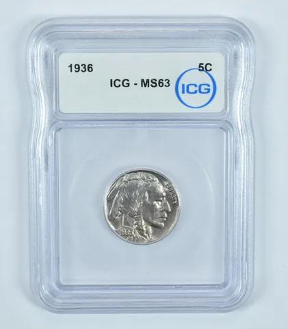 1936 Indian Head Buffalo Nickel MS63 ICG