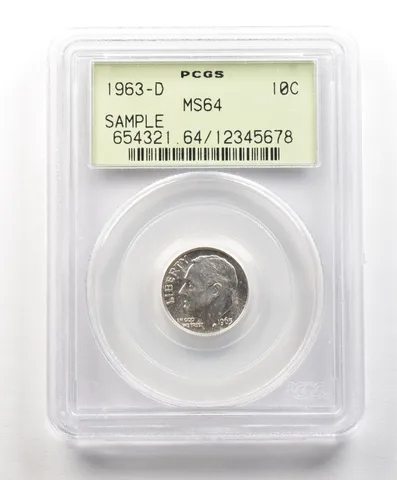 1963-D Roosevelt Dime Sample MS64 PCGS OGH a4881