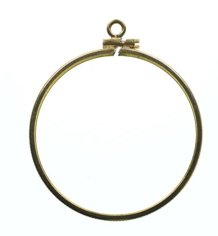 12K 30mm Gold Filled Coin Bezel Pendant Frame Edge a1432