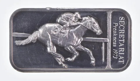 1 Oz Silver Bar 1973 Secretariat Triple Crown Commemorative Ingot *2314