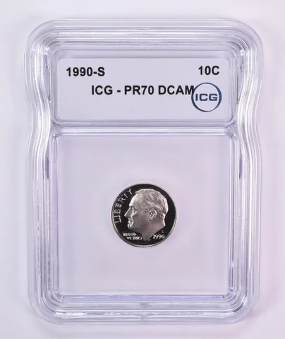 1990-S Roosevelt Dime PR70 DCAM ICG
