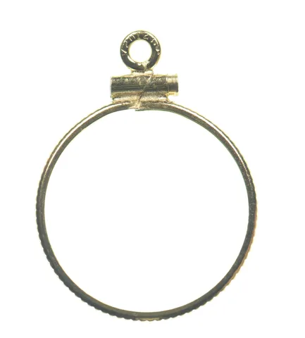 12k 0.6 Gram Gold Filled 15.5mm Coin Bezel Pendant Frame Edge *4911