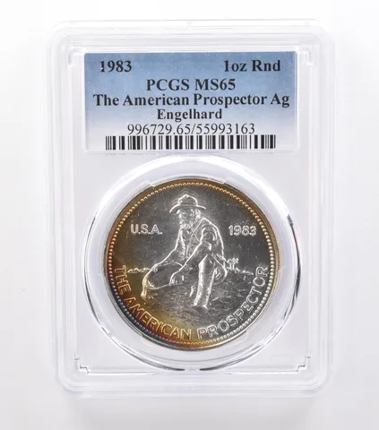 1983 Engelhard American Prospector 1 Oz Silver MS65 PCGS Beautiful Tone *9232