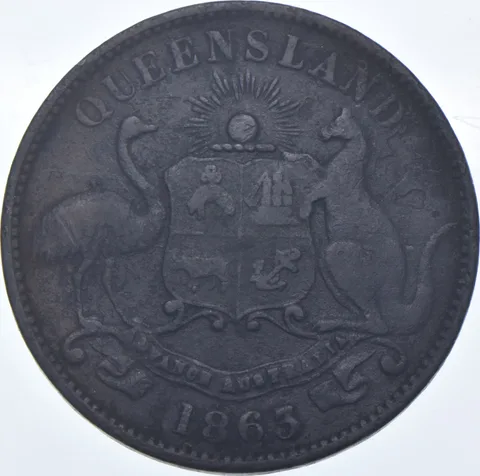 1863 Australia Queensland Stores Token KMTN177 1/2 Cent *7575