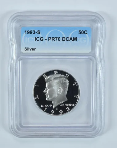1993-S Kennedy Half Dollar Silver PR70 DCAM ICG