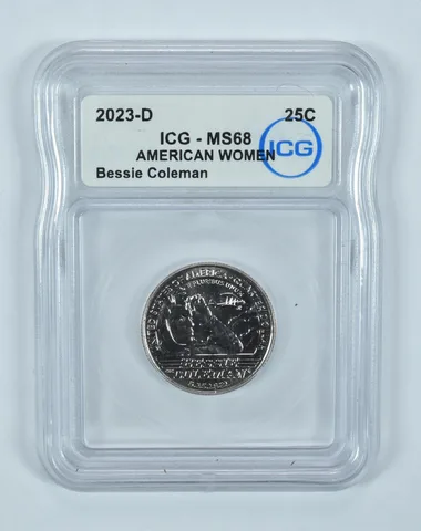 2023-D Washington Quarter Bessie Coleman American Women MS68 ICG