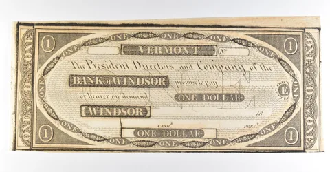 1800s $1 Bank Of Windsor VT Obsolete Note *8462
