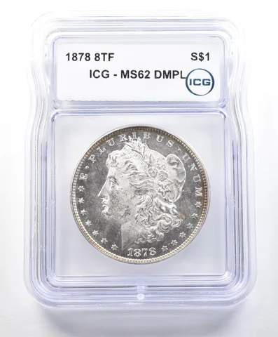 1878 8TF Morgan Silver Dollar MS62 DMPL ICG *9013