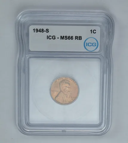 1948-S Lincoln Wheat Cent MS66 RB ICG Beautiful Tone a0996