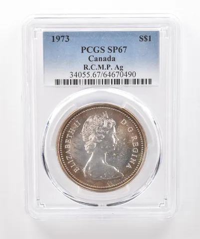 1973 Canada 1 Dollar Silver RCMP SP67 PCGS Beautiful Tone *1939