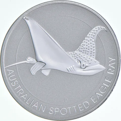 2021 Australia 2 Dollars Australian Spotted Eagle Ray 1.5 T Oz Silver
