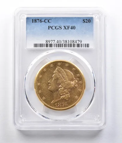 1876-CC $20 Liberty Head Gold Double Eagle XF40 PCGS *2962