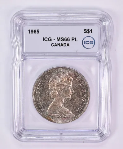 1965 Canada 1 Dollar Silver MS66 PL ICG Beautiful Tone *1176