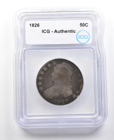 1826 Capped Bust Half Dollar Authentic ICG a2995