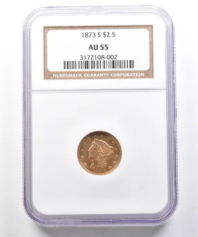 1873-S $2.50 Liberty Head Gold Quarter Eagle AU55 NGC *3040