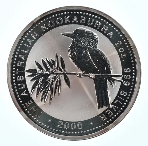 2000 Australia 2 Dollars Silver Kookaburra 2 Oz Silver Beautiful Tone *1617