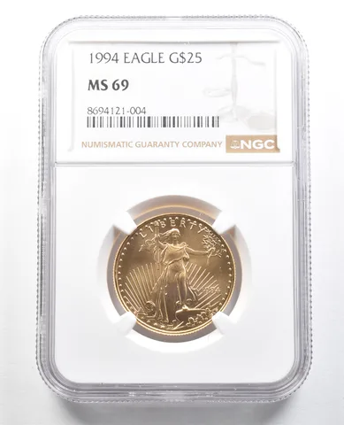 1994 $25 American Gold Eagle 1/2 Oz Gold MS69 NGC
