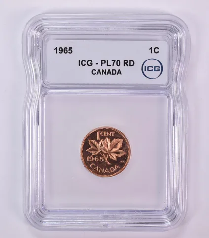 1965 Canada 1 Cent PL70 RD ICG