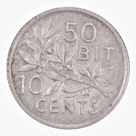 Better Date - 1905 Danish West Indies 50 Bit World Coin- Silver *125