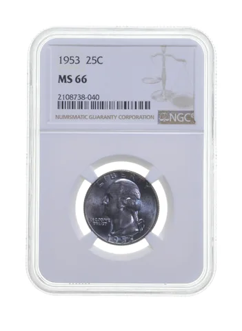 MS66 1953 Washington Quarter - Graded NGC Insane Color *4219