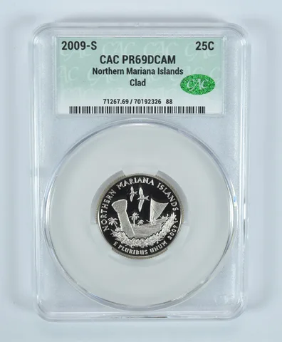 2009-S Washington State Quarter Northern Mariana Islands CLAD PR69 DCAM CAC CACg
