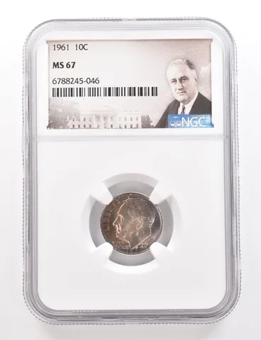 1961 Roosevelt Dime MS67 NGC Beautiful Tone *3392