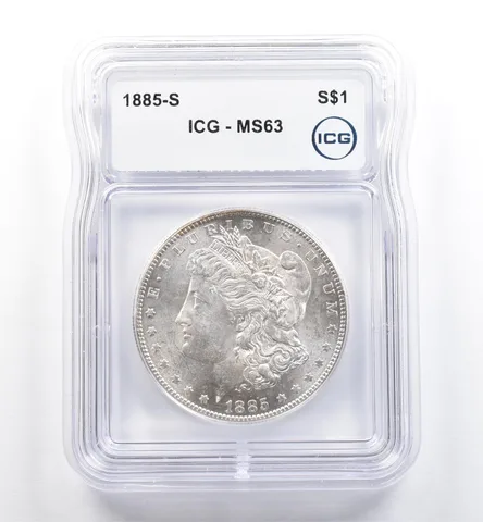 1885-S Morgan Silver Dollar MS63 ICG *6446