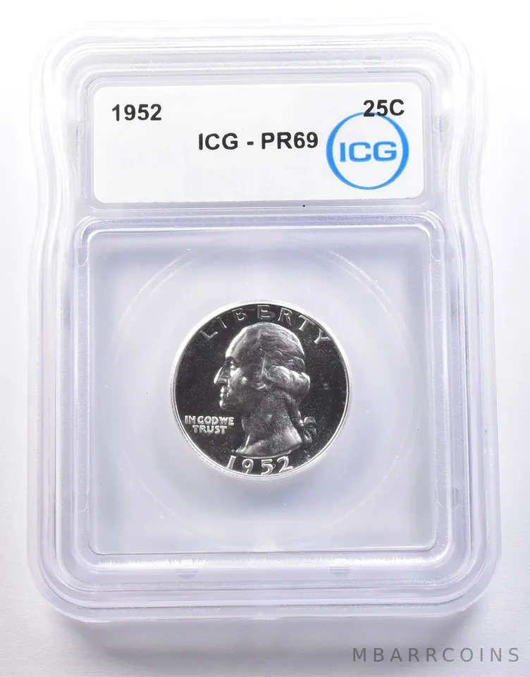 1952 Washington Quarter PR69 ICG *7239