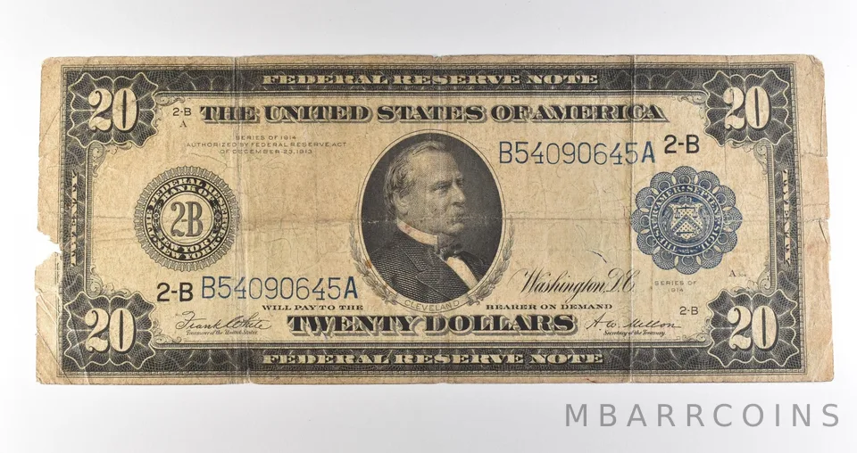 1914 $20 New York NY FRN Blue Seal Large Note Fr#971a *4614